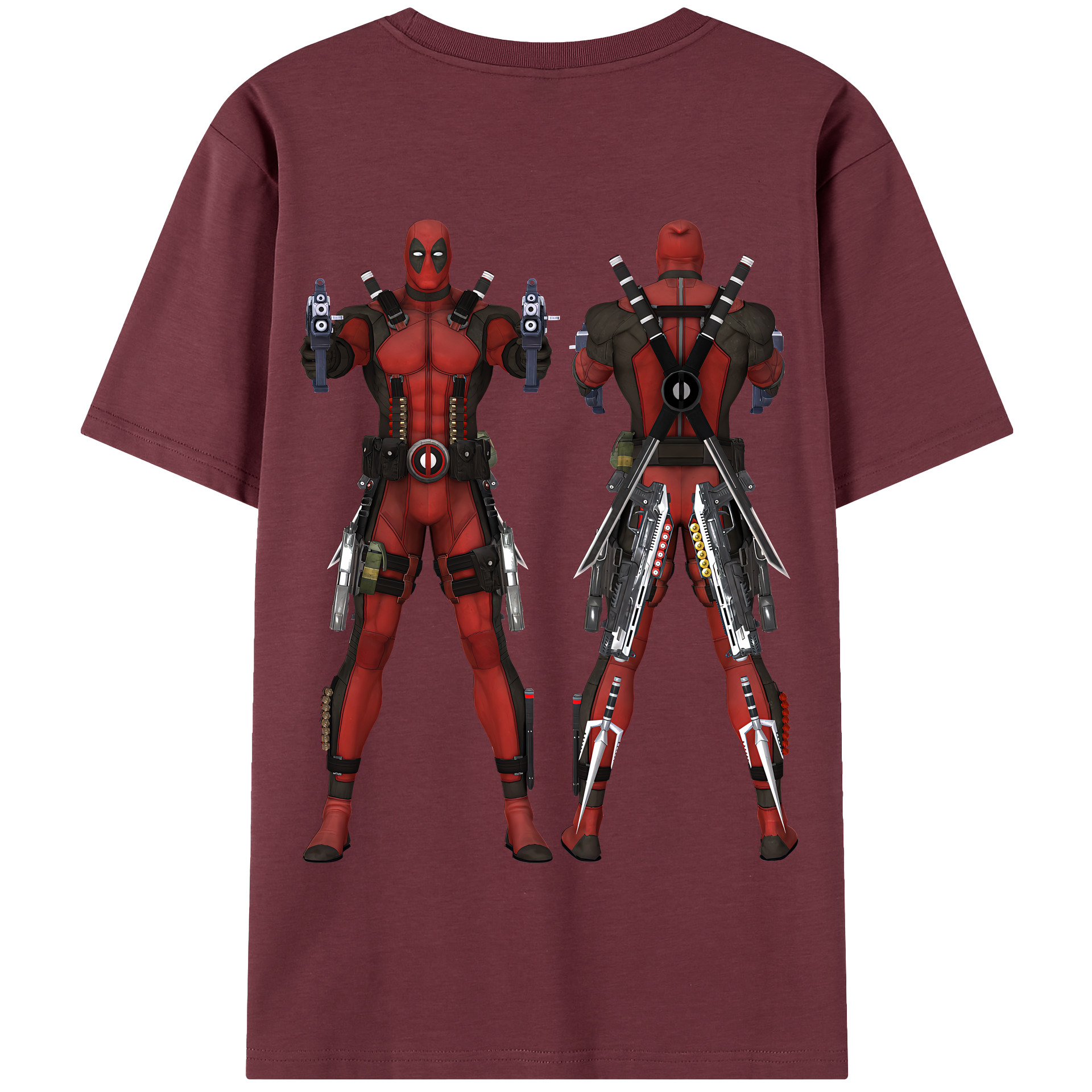 （画像用） Deadpool デッドプール 綿100％半袖Tシャツ（背面プリント）
